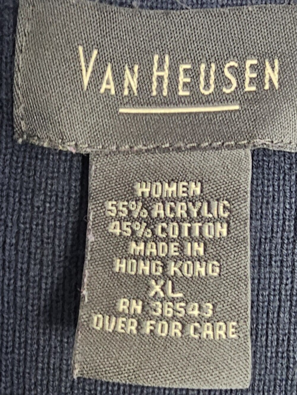 Vintage Van Heusen Sweater Vest XL Navy White Striped Sleeveless Knit Preppy - Picture 2 of 3
